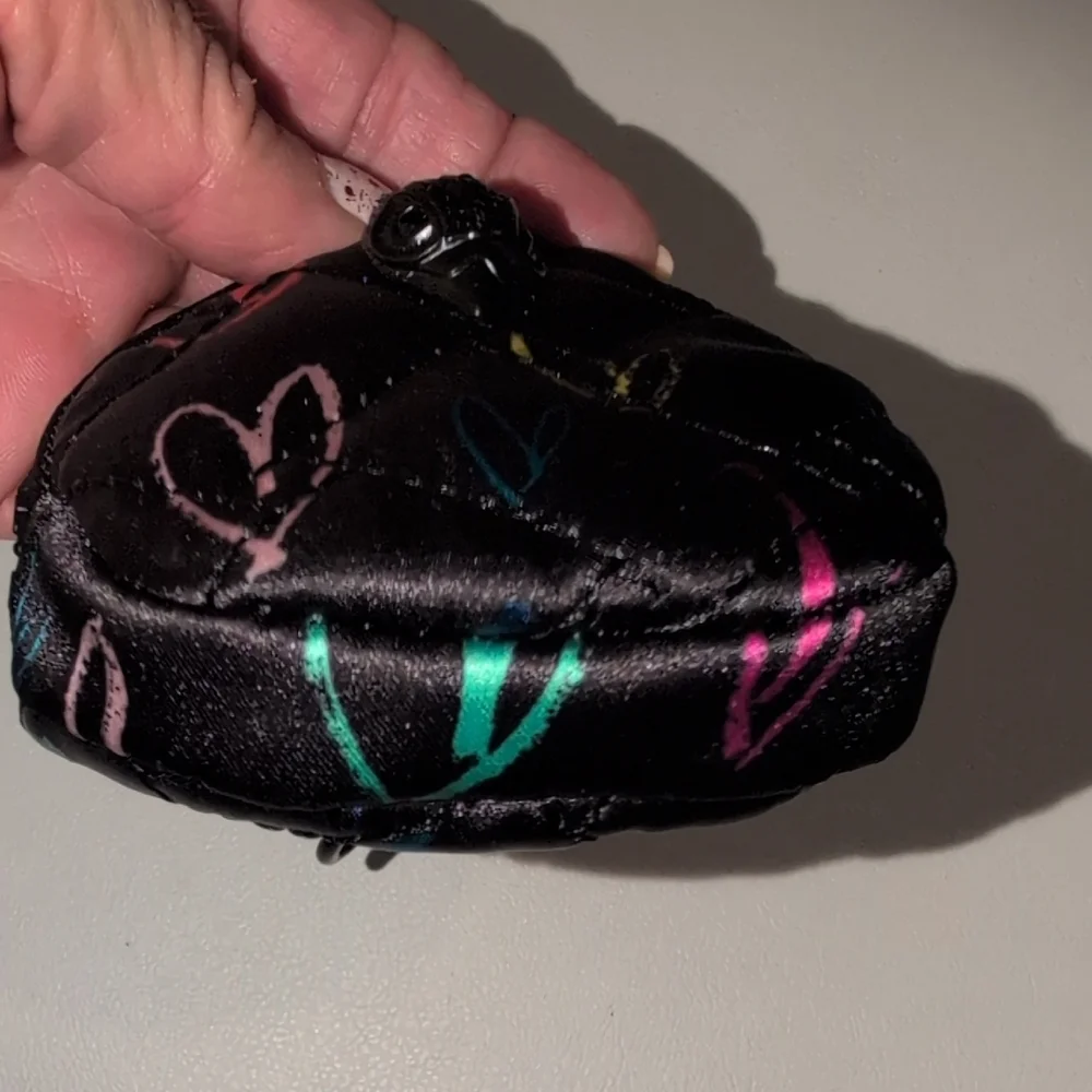 Karl Lagerfield Quilted Heart Pattern Coin Purse